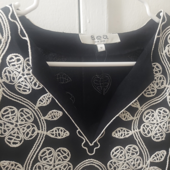 Black Dress with White Embroidery - Picture 2 of 6